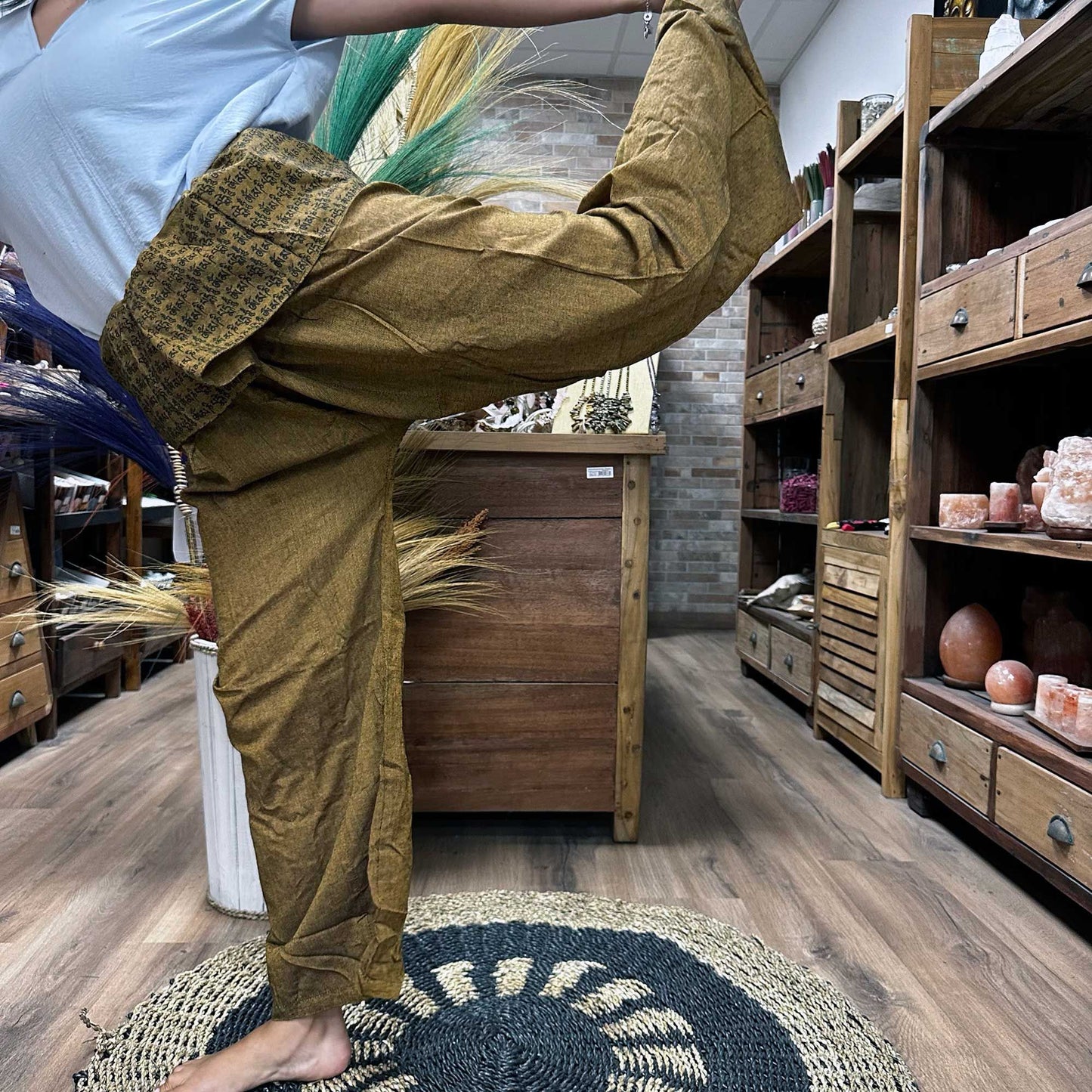 Orange Yoga- und Festivalhose - Thai Fisherman Mandala Mantra