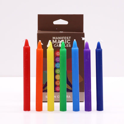 Sieben Chakra Manifestationskerzen (7er-Pack)