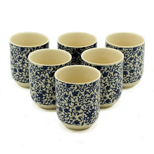 Kräuter-Teetassen-Set - Blaues Muster (190ml)