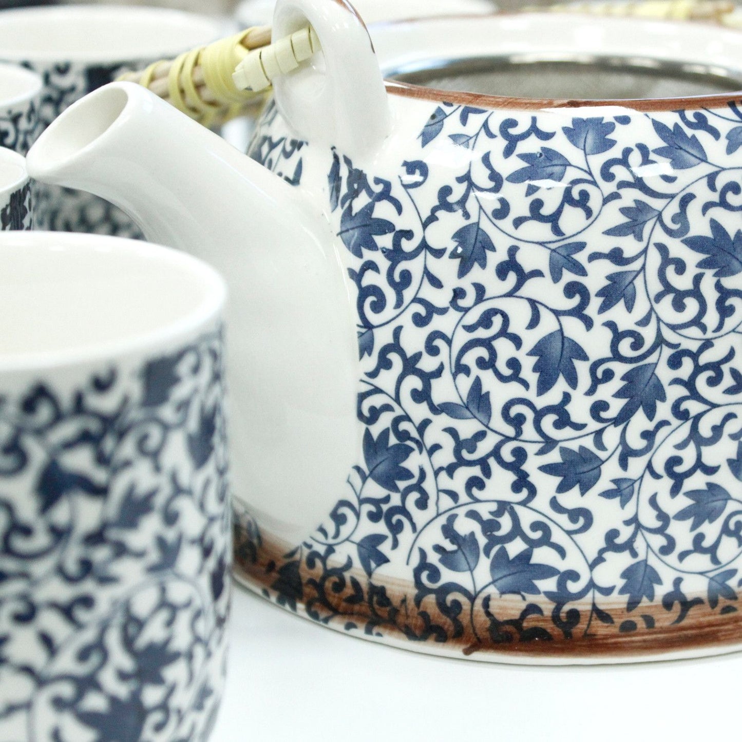 Herbal Teapot Set - Blaues Muster (850ml)