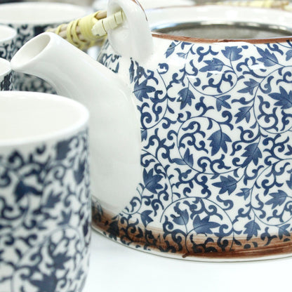 Herbal Teapot Set - Blaues Muster (850ml)