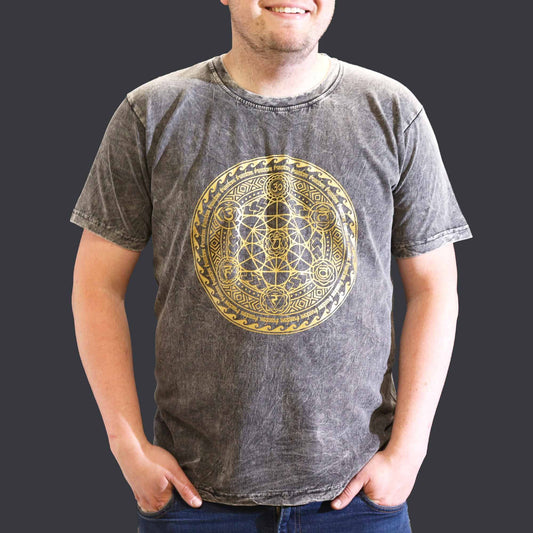 T-Shirt (XL) Stone Washed - Chakra - Dunkelgrau