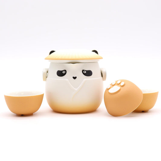 Panda Teekannen-Set - Reise-Set (Sky Orange)