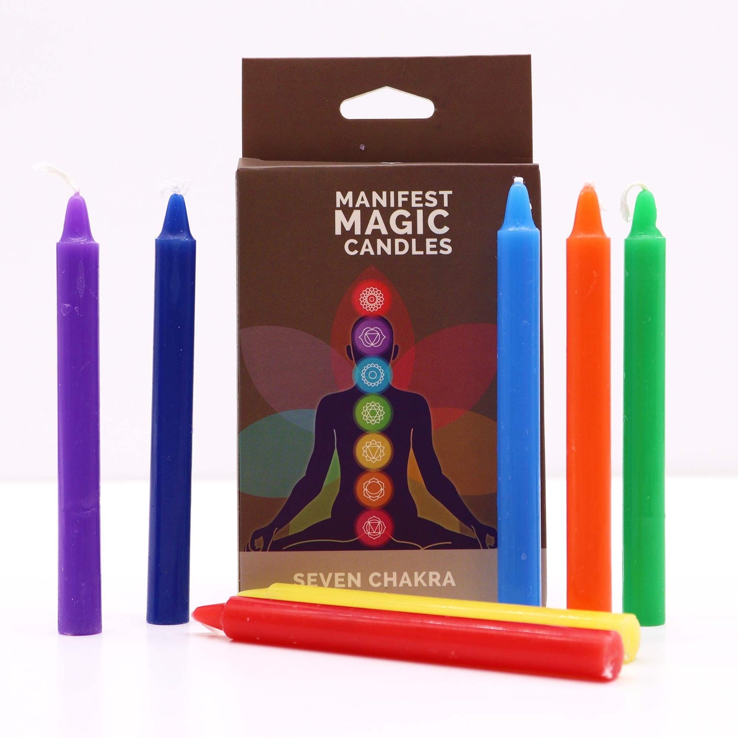 Sieben Chakra Manifestationskerzen (7er-Pack)