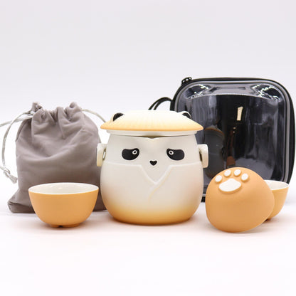 Panda Teekannen-Set - Reise-Set (Sky Orange)