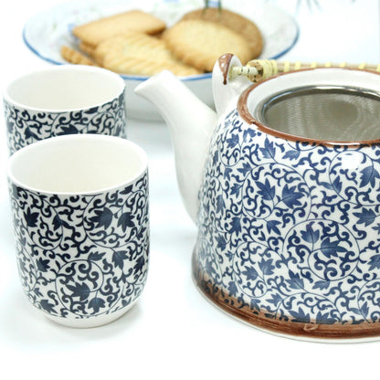 Herbal Teapot Set - Blaues Muster (850ml)