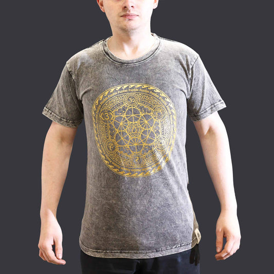 T-Shirt (S) Stone Washed - Chakra - Dunkelgrau